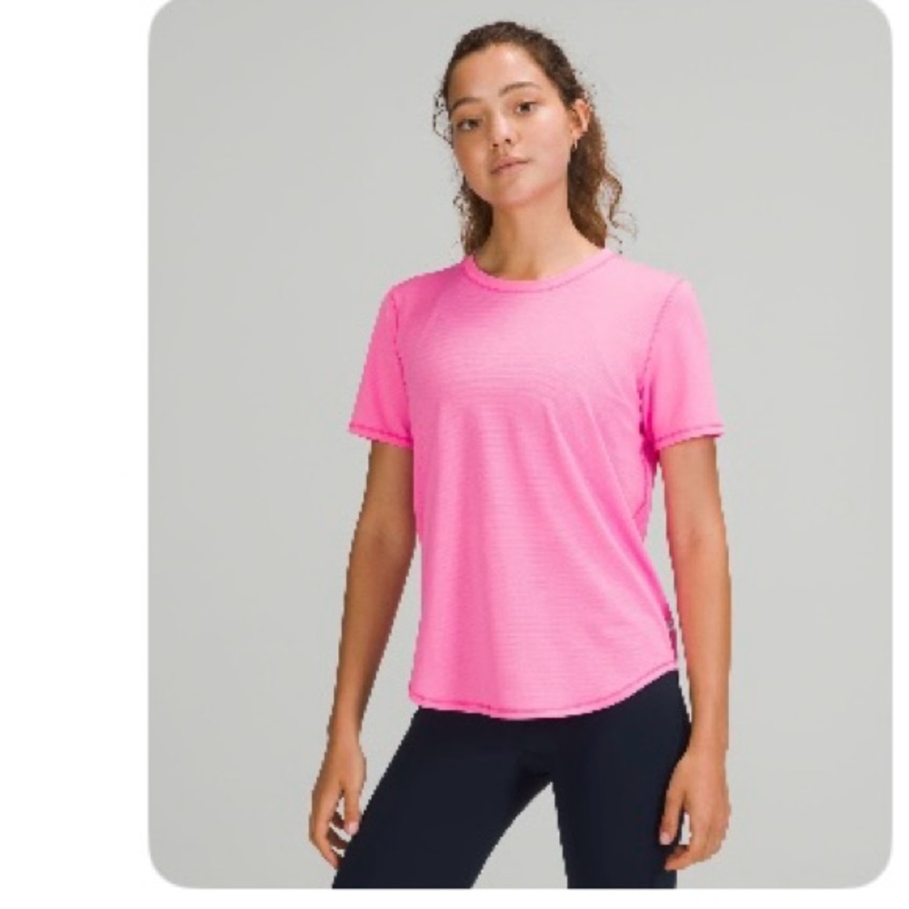Lululemon Athletica Pink Polo T-Shirt Relaxed Fit
